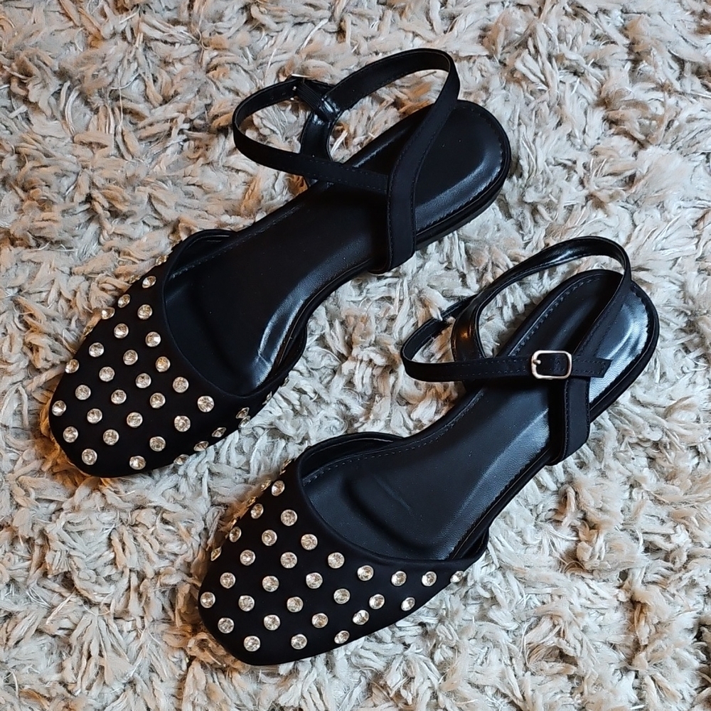 Black Studded Sandals